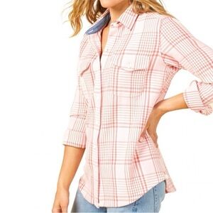 Outerknown Blanket Shirt in Pink plaid XS/S Organic cotton
